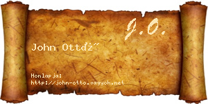 John Ottó névjegykártya